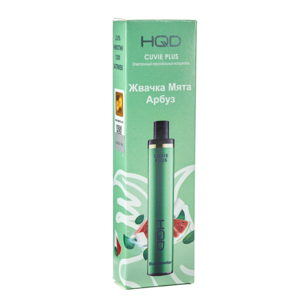 Одноразовая электронная сигарета HQD Cuvie Plus bubblewater (Жвачка мята арбуз) 1200 затяжек в Ростове-на-Дону