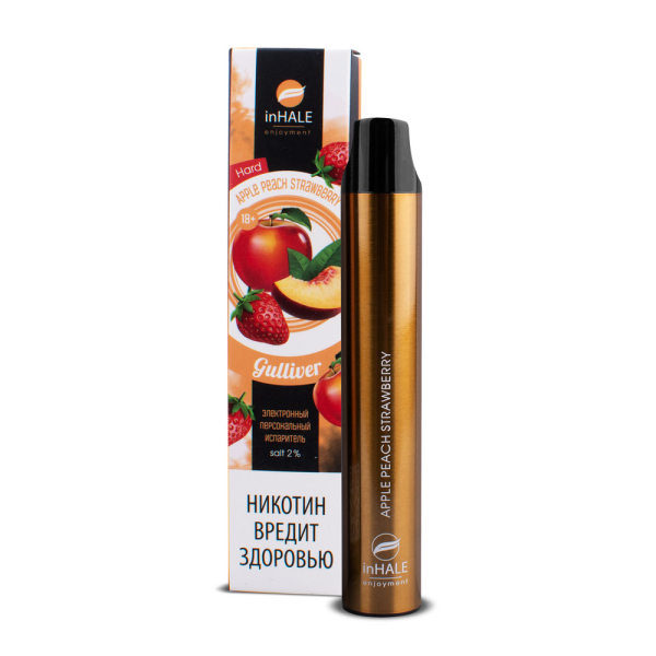 inHale Guliver Hard Strawberry Peach Apple (Яблоко Персик Клубника) 1500 затяжек в Ростове-на-Дону