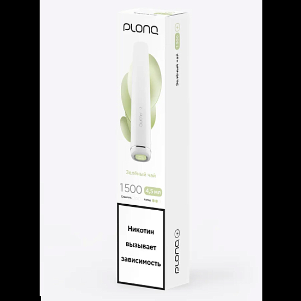 Электронка Plonq Plus 1500 Зеленый Чай 1500 затяжек в Ростове-на-Дону